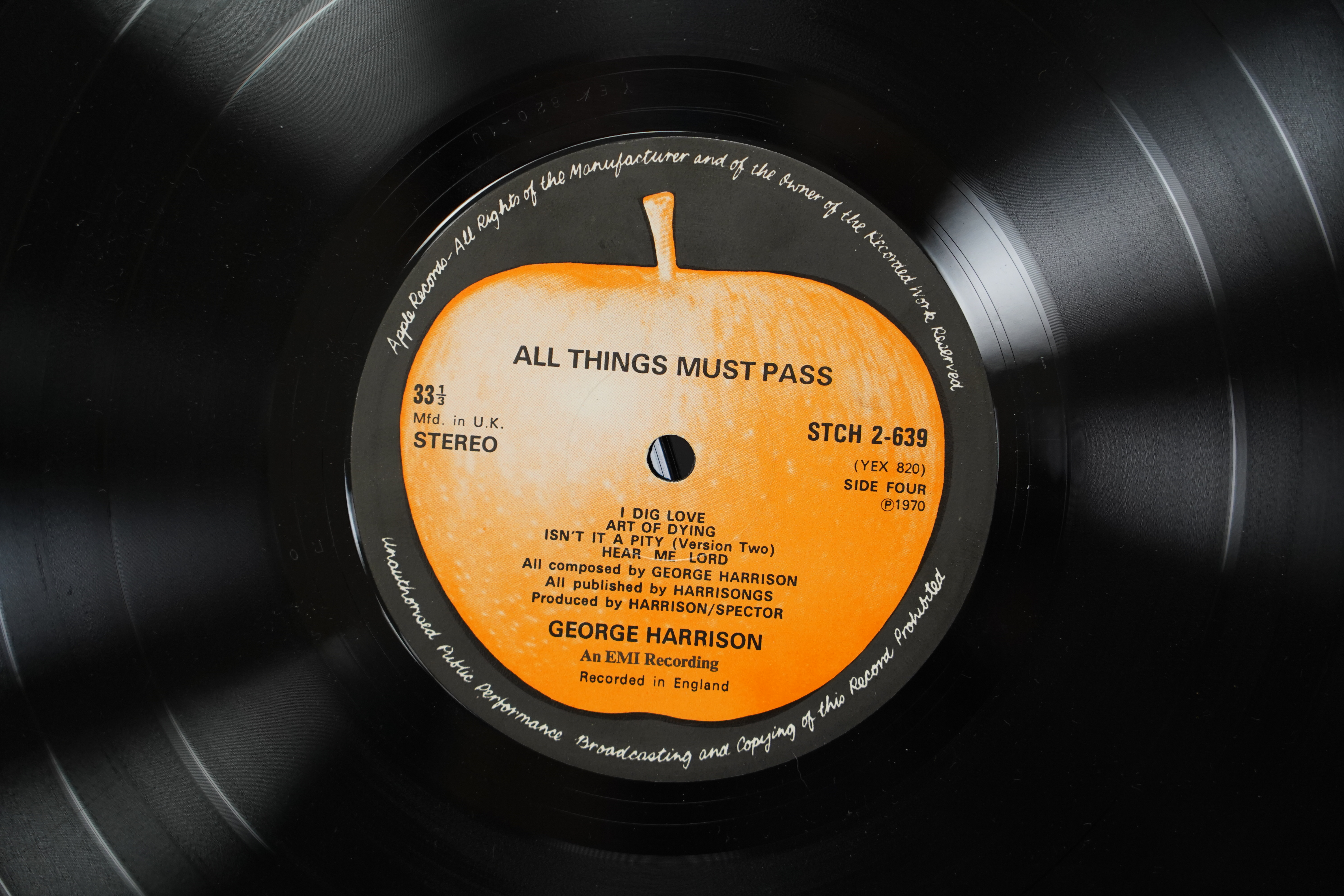 George Harrison, All Things Must Pass 3-LP box set (missing poster), STH 1-639. Condition - fair